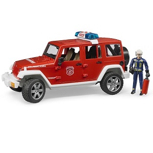 Bruder 02528 Jeep Wrangler brandweer met brandweerman speelfiguur