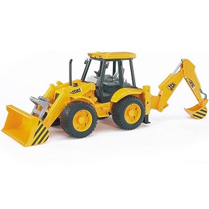Bruder 02428 JCB 4CX tractor met shovel en graafarm
