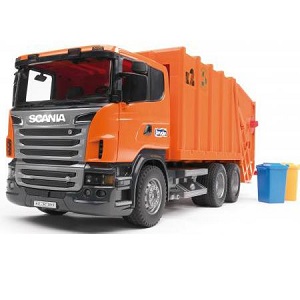 Bruder Scania R vuilnisauto oranje