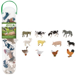 Boerderij dieren set, bestaande uit 12 dier miniaturen