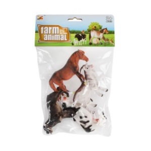 Boerderij dieren (hond, paard, koe, geit) set van 4 stuks