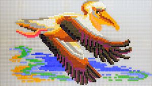 Stick-it pelikaan, ca. 1.800 steentjes, afmeting 46,5x26 cm