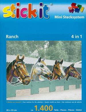 Stick-it paardenranch, 4 in 1 set, ca. 1.400 steentjes, ophanghaakje en heveltje