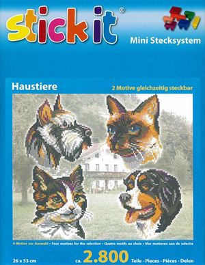 Stick-it huisdieren XXL, 4 in 1 set, ca. 2.800 steentjes, ophanghaakje en heveltje