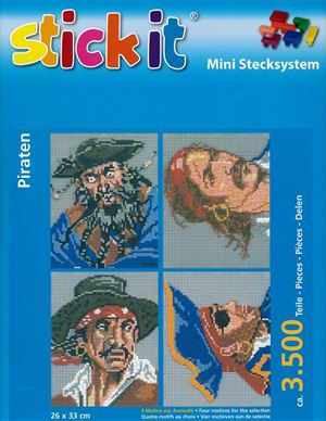 Stick-it Piraten, 4 in 1 set, ca. 3.500 steentjes, ophanghaakje en heveltje