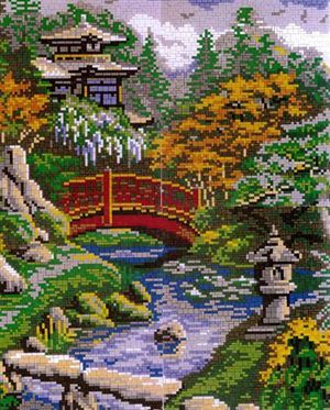 Stick-it Japanse tuin, ca. 9.700 steentjes, verbindingsschijfjes, ophanghaakjes en heveltje
