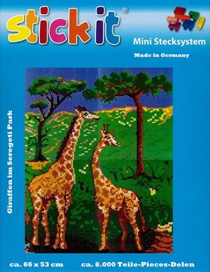 Stick-it Giraffes in het Serengeti Park, ca. 8.000 steentjes, verbindingsschijfjes, ophanghaakjes en heveltje
