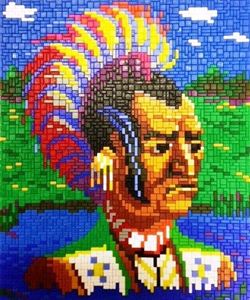 Stick-it Opperhoofd Irokesen (indianen), ca. 3.500 steentjes, verbindingsschijven, ophanghaakjes en heveltje