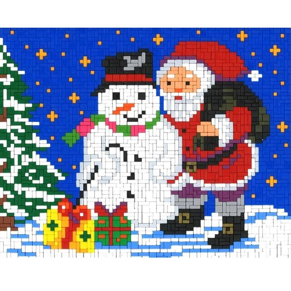 Stickit kerstman met sneeuwpop, ca. 2.800 delig