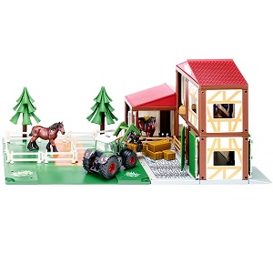 Siku World 5609 boerderij speelgoedset met grondplaten, tractor, paarden en accessoires